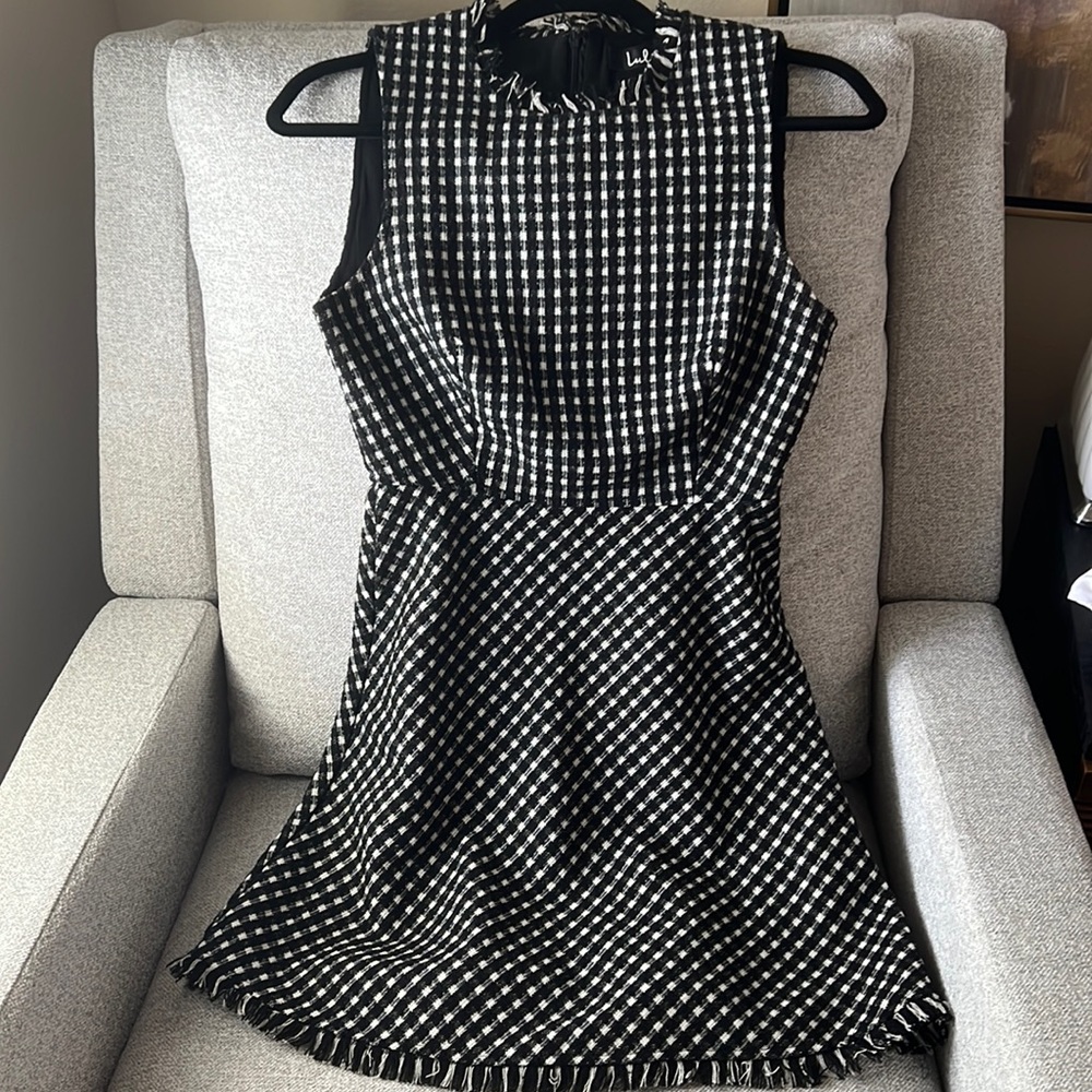 Lulu’s Black and White Patterned, Textured Dress - Size S